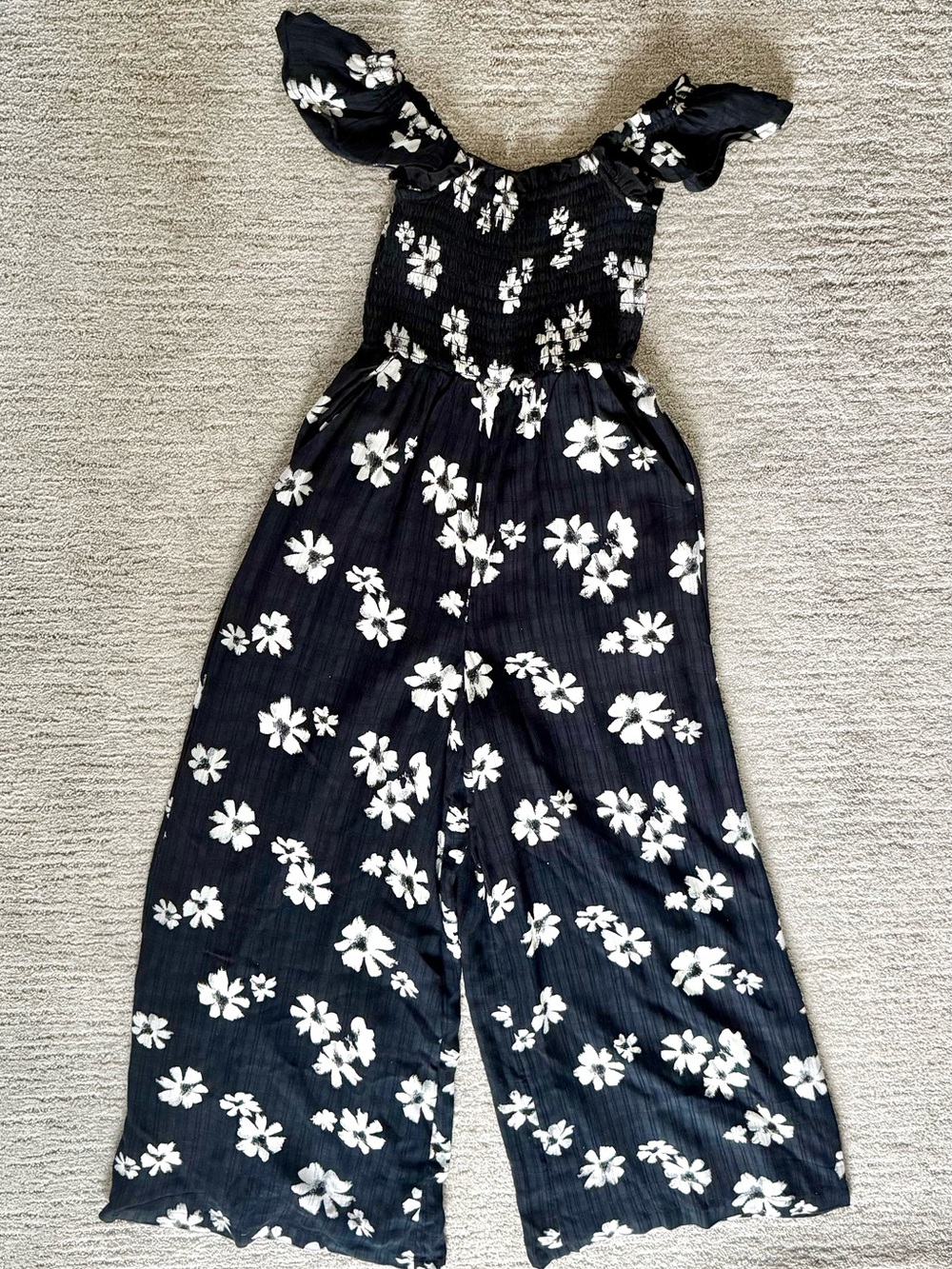 Black & White Floral One-Piece Jumpsuit